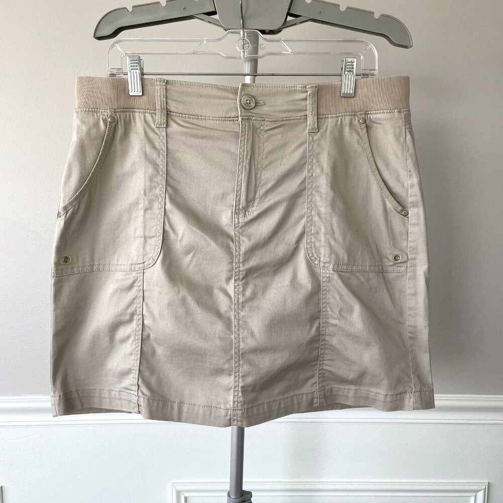 Croft & Barrow Stretch Skort with Pockets Khaki Size 12